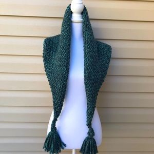 Teal Green Knit Hat Scarf